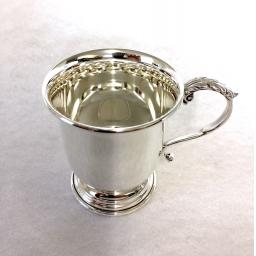 Acanthus Leaf Handle - Christening Cup - Sterling Silver