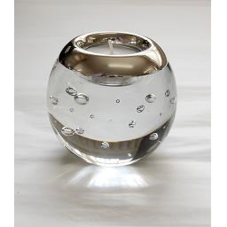 Isle of Wight Crystal Tealight Holder with Silver mount