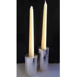 Z DISCONTINUED Sterling Silver Hammered Effect Candlesticks